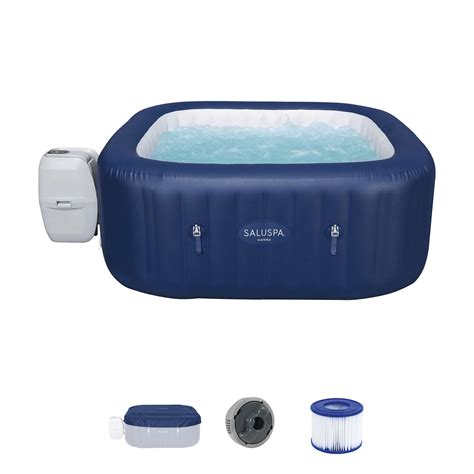 Amazon Bestway SaluSpa Hawaii AirJet 4 To 6 Person Inflatable Hot Tub Square Portable