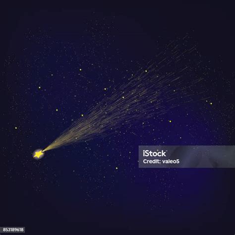 Yellow Falling Star Meteor Shower Stock Illustration Download Image