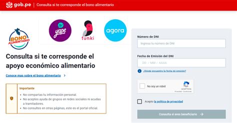 ¿cómo Cobrar El Bono Alimentario Con Yape Tunki Y Agora Mitokenonline