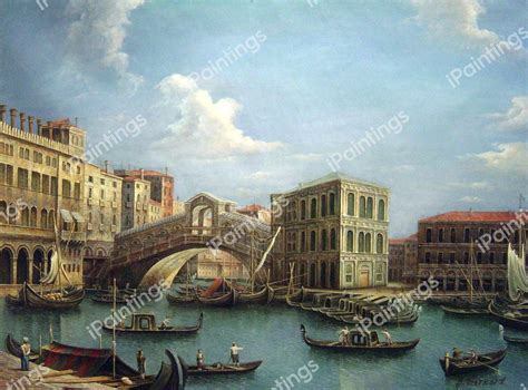 Grand Canal Rialto Bridge From The North Painting By Canaletto