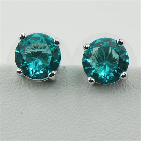 Blue Crystal Zircon Sterling Silver Earrings Te Sterling