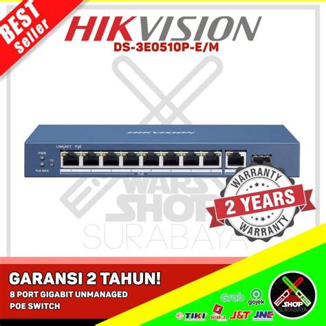 Jual Hikvision Ds 3e0510p E M 8 Port Gigabit Unmanaged Poe Switch Shopee Indonesia