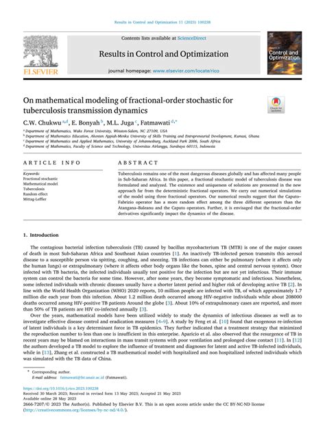 Pdf On Mathematical Modeling Of Fractional Order Stochastic For