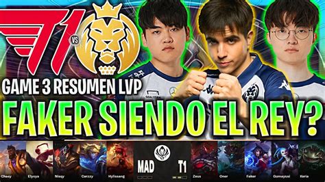 FAKER SIGUE SIENDO EL REY CON T1 NUEVO RECORD MAD Vs T1 GAME 3 MSI