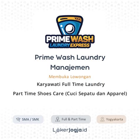 Lowongan Kerja Karyawati Full Time Laundry Part Time Shoes Care Cuci