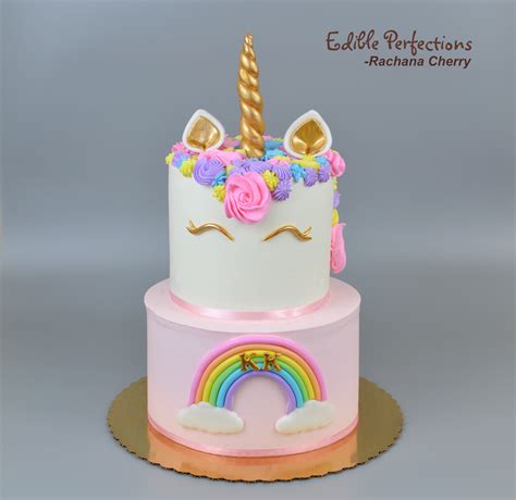 Unicorn Rainbow 2 Tier Edible Perfections