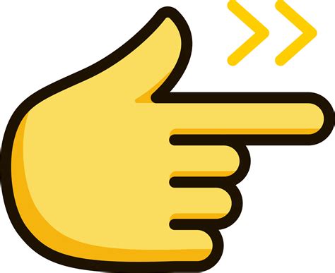 Pointing Hand Right Icon Emoji Sticker 28727878 Png