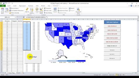 How To Make A U S Heat Map In Excel Youtube