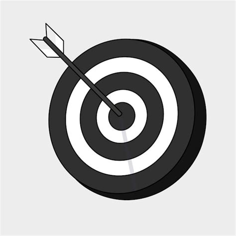 Premium Vector Bullseye With Arrow Hit Center Target