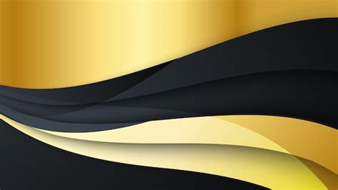 Premium Vector | Abstract luxury black and gold background with waves