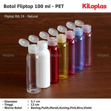 Jual Botol Fliptop 100 Ml Botol Plastik 100 Ml Tutup Fliptop Natural