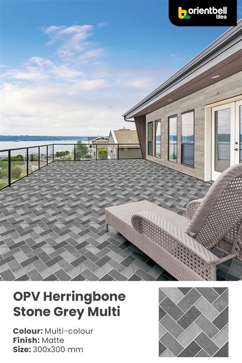 Add Herringbone Stone Floor Tiles To Your Terrace To Compliment It With