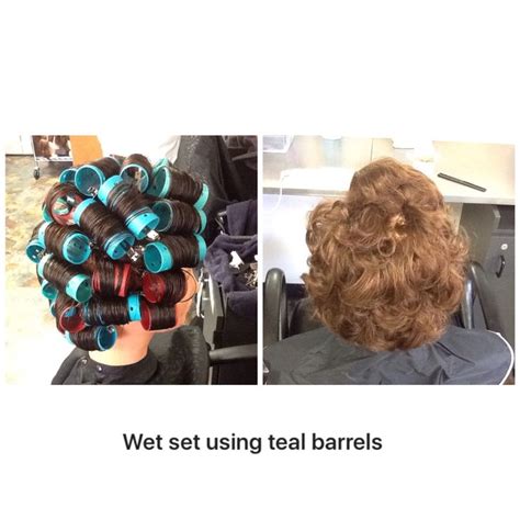 Wet Set Using Teal Rollers In Bricklay Style Using Sebastian Texturizer