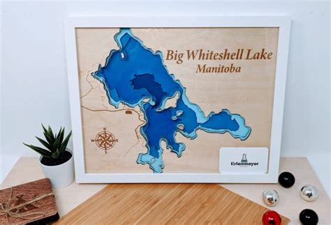 Big Whiteshell Lake Manitoba Bathymetric Map Erlenmeyer Designs Science Design