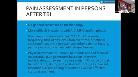 Pain Assessment And Management After Traumatic Brain Injury Nathan