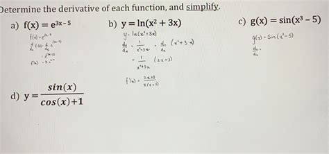 Solved Determine The Derivative Of Each Function And Simplify A F X