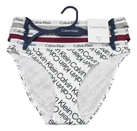 Calvin Klein Set Calzon Bikini Logo Algodón Mujer Original Envío gratis