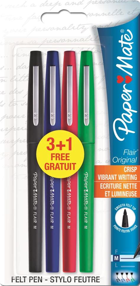 Pack de 3 1 stylos feutres décriture en nylon Paper Mate Flair