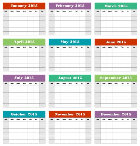 Printable Blank Calendar Grid