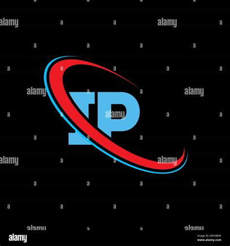 IP I P Letter Logo Design Initial Letter IP Linked Circle Uppercase