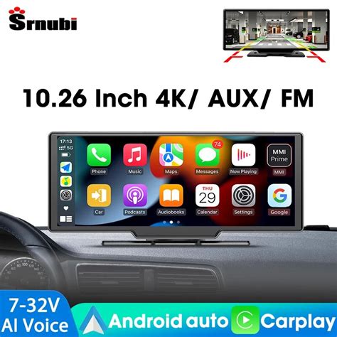 Srnubi 10'' Car Mirror Video Recording AI Voice GPS Navigation ...