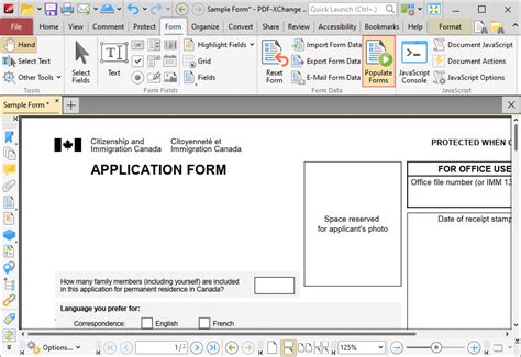 Pdf Xchange Editor Plus V User Manual Tabs Guide Form Tab