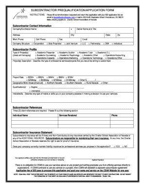 Fillable Online Nevadacharters Prequal Application Form Ver