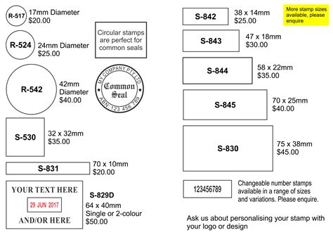 Shiny Self Inking Stamp Sizes Arts Arts