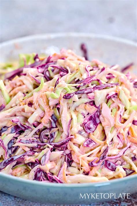 Tangy And Creamy Coleslaw Salad - MyKetoPlate