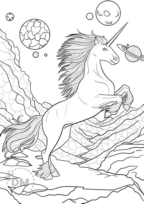 Detailed Unicorn Coloring Pages