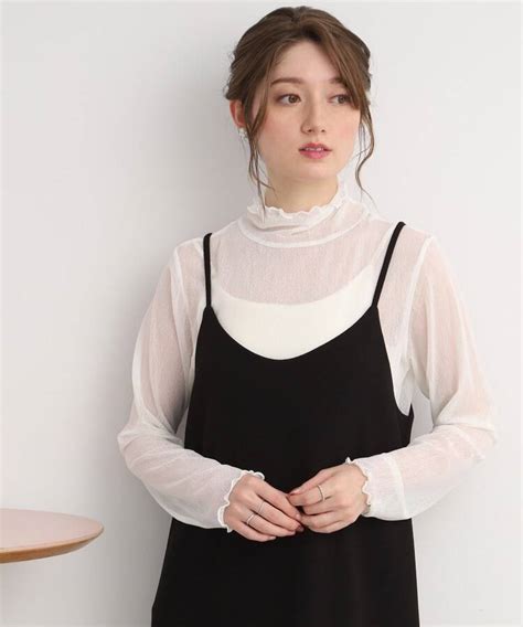 大人の上品な肌見せにシアーハイネックインナー 505247839 シューラルー キューティーブロンド SHOOLARUE Cutie Blonde MAGASEEK