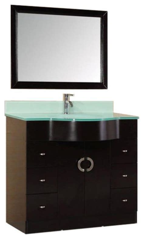 Aria Espresso Single Sink Vanity Set Modern Bathroom Vanities