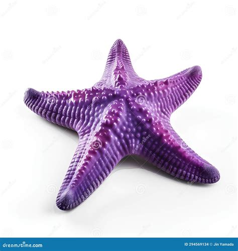 Purple Starfish Isolated On White Background 3d Illustration Stock