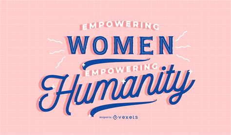 Empowering Women Lettering Design Vector Download