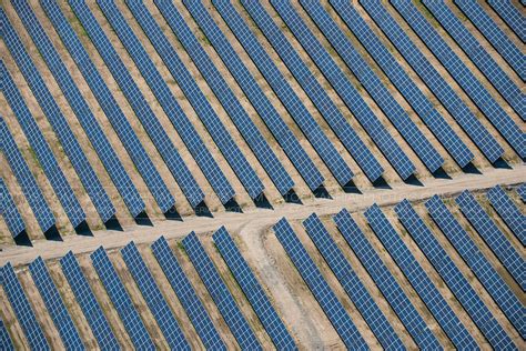 Aerial Photo Large Solar Panel Array