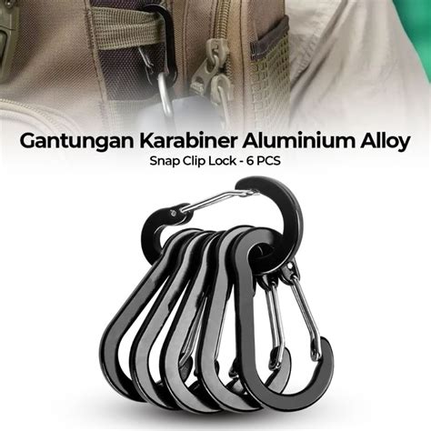 Jual Gantungan Carabiner Aluminium Alloy Snap Clip Karabiner Lock Pcs