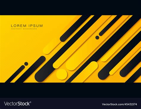 Abstract Yellow And Black Banner Background Vector Image