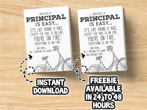 School Principal T Printable Principal Appreciation Card National Principals Day Sign