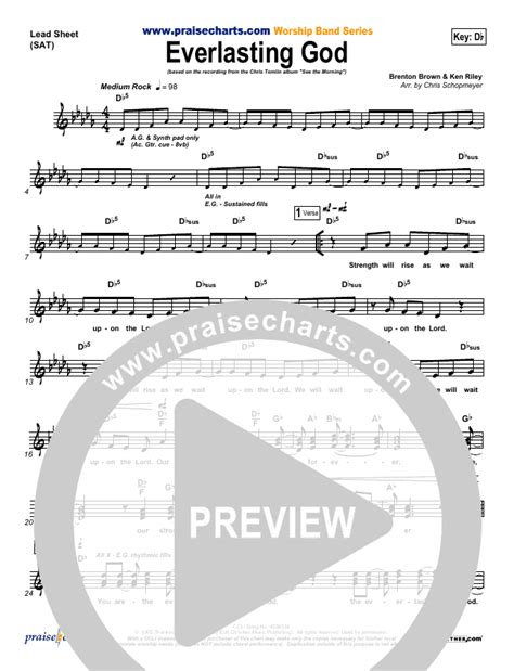 Everlasting God Sheet Music Pdf Chris Tomlin Praisecharts