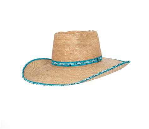 Sunbody Hat Ava Oak Palm Leaf Turquoise Aztec Cactus Pakenham Western