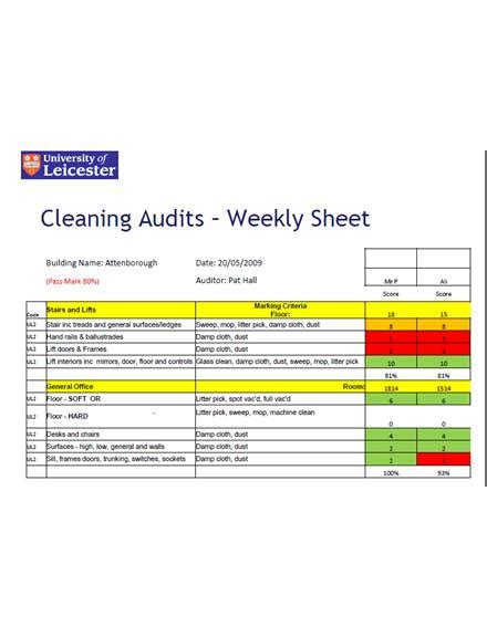 Cleaning Audit Form Examples Format Pdf