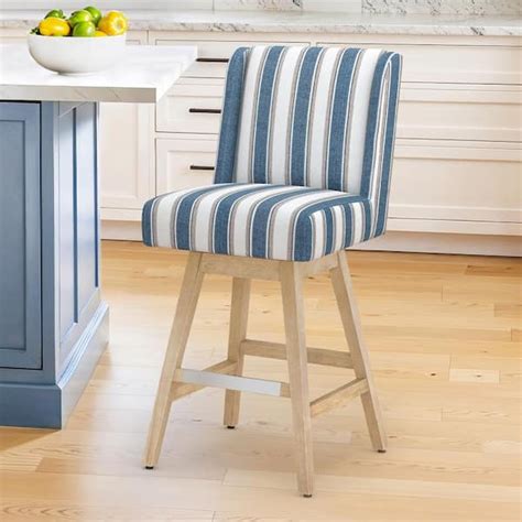 Reviews For Lue Bona Joyce In Blue White Striped Fabric Upholstered