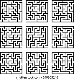 Maze Set Vector Stock Vector Royalty Free Shutterstock