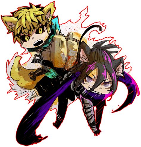 [One punch man]Genos vs Sonic by yamcat