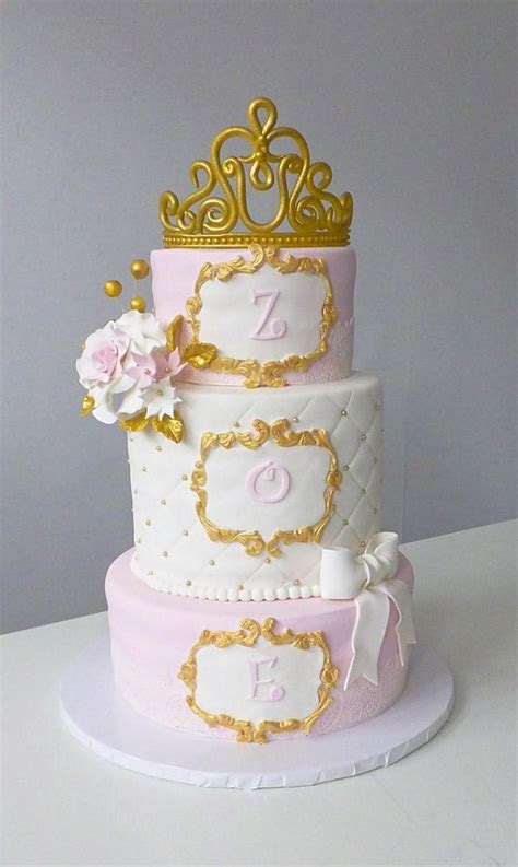 Pink And Gold Princess Cake Decorated Cake By ESB CakesDecor