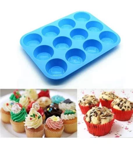 Molde Silicona 12 Cavidades Para Repostería Muffins Cupcakes Meses