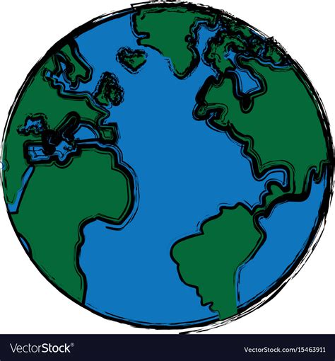 Global world earth map round Royalty Free Vector Image