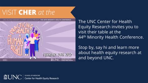 Cher The Minority Health Conference Unc Center For Health Equity