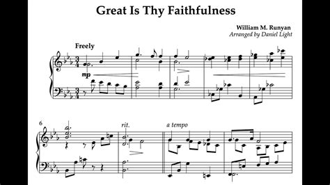 Great Is Thy Faithfulness Piano Arrangement By Daniel Light YouTube