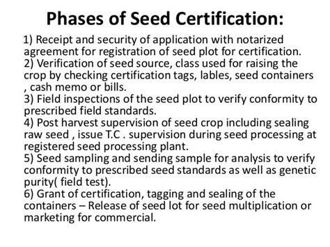 Seed Certification Procedure